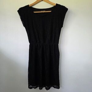 black lace dress with cutout back Pippa High-Slit Open Back Lace Dress main image 0